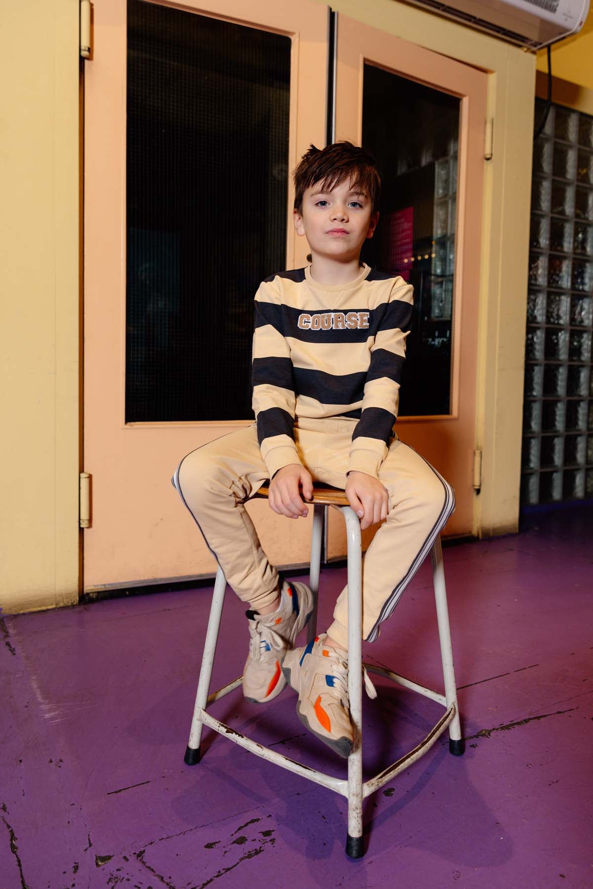 T-shirt met lange mouwen | AOP Grijze streep