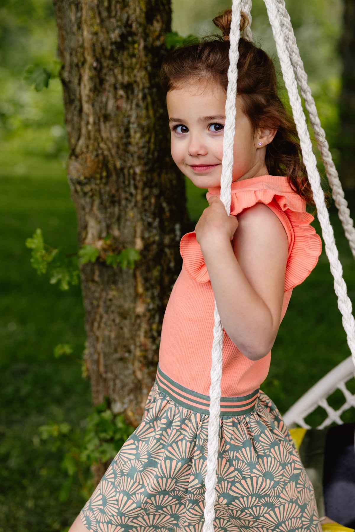 Jurk | AOP Groene Grafische afbeelding