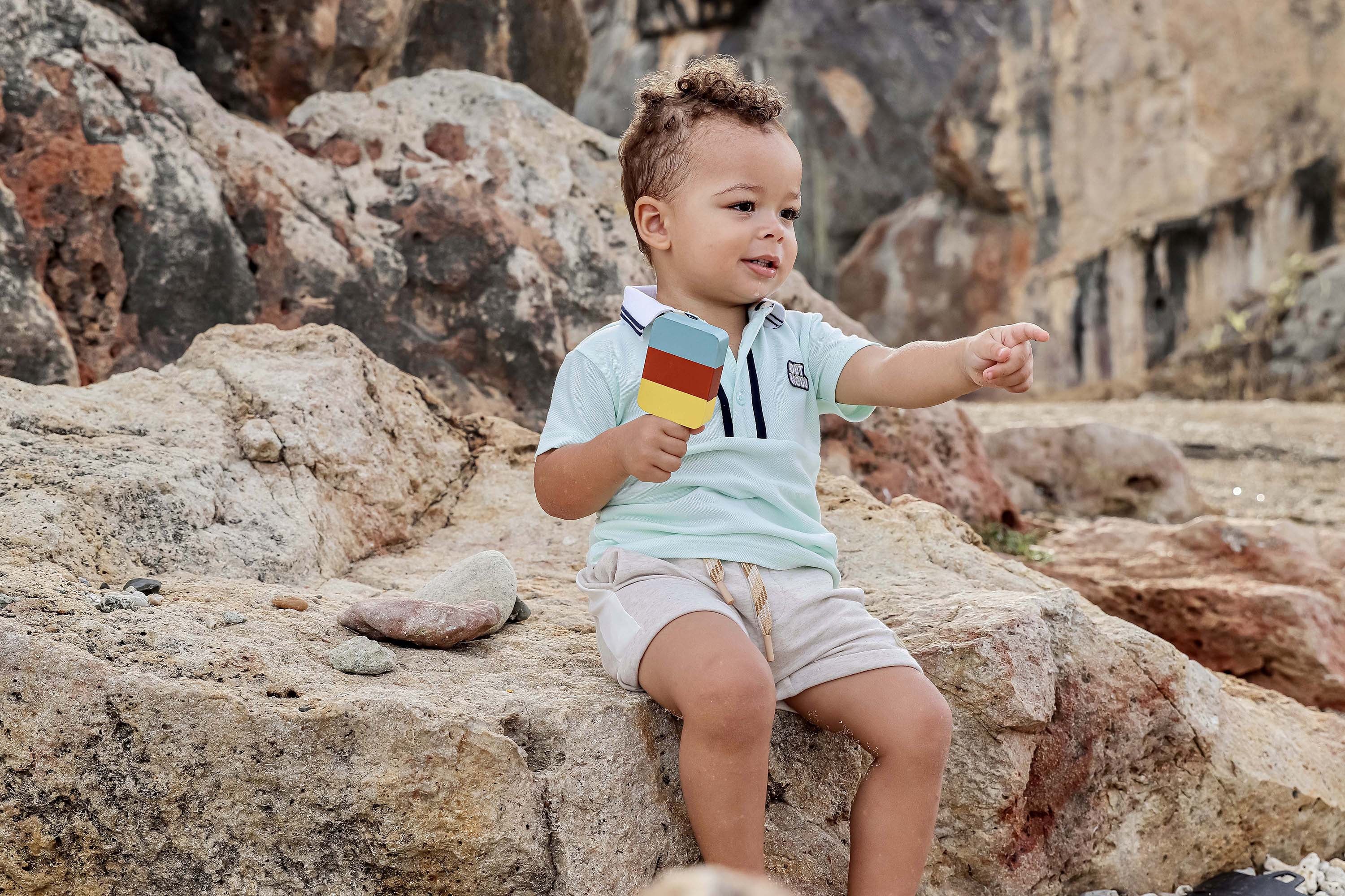 Polo met korte mouwen | Aqua blauw