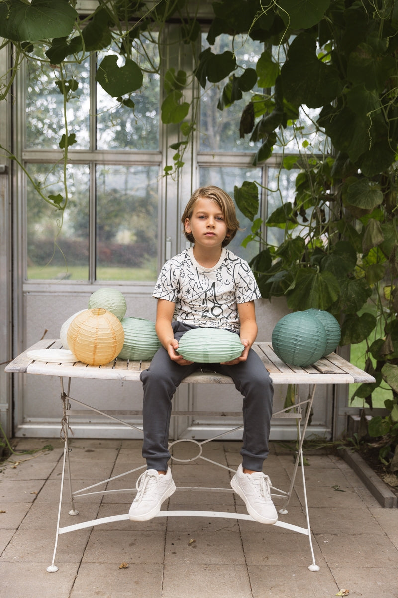 Hemd Weiß mit Aufdruck | AOP White Sketch