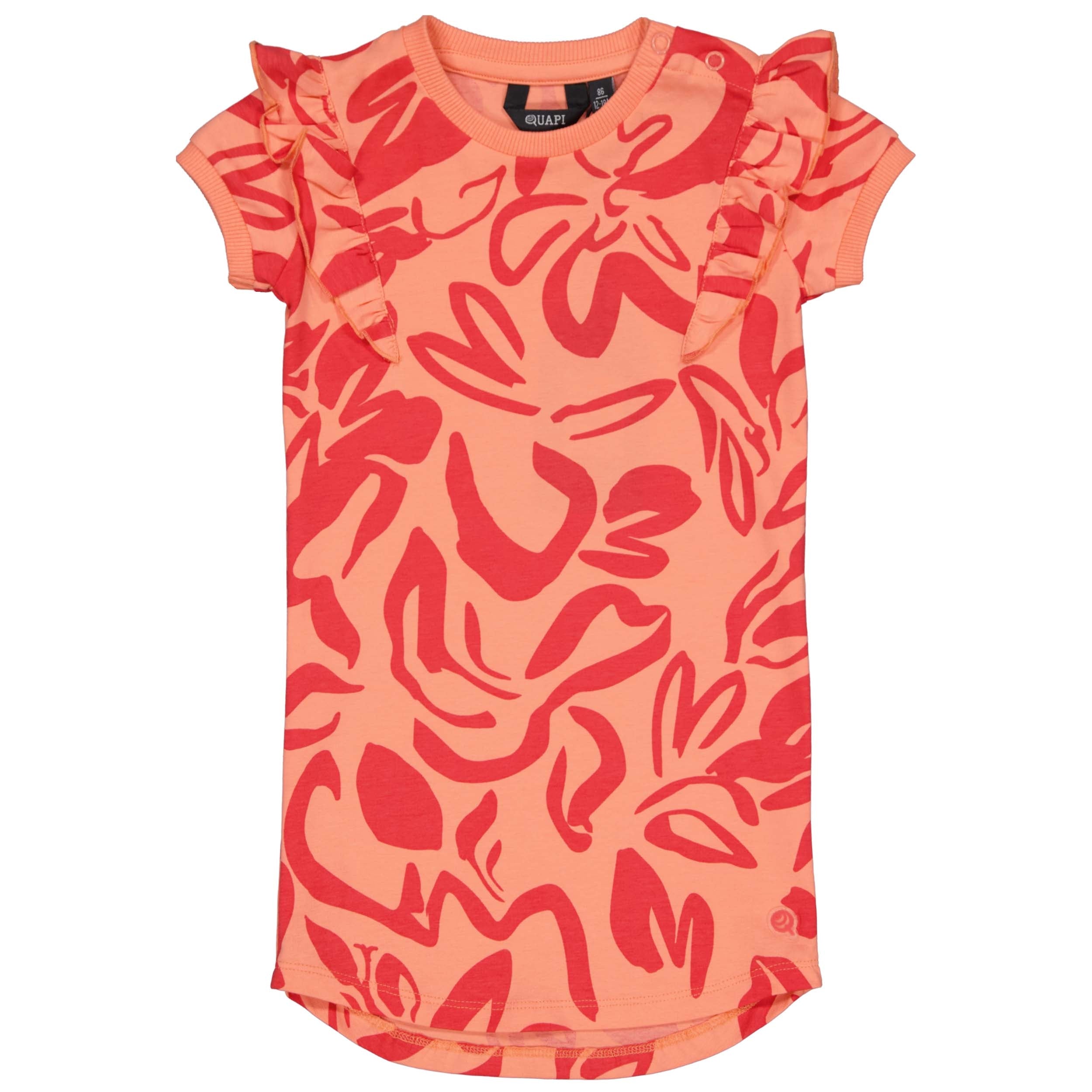 Jurk Oranje Rood | AOP Orange Flower