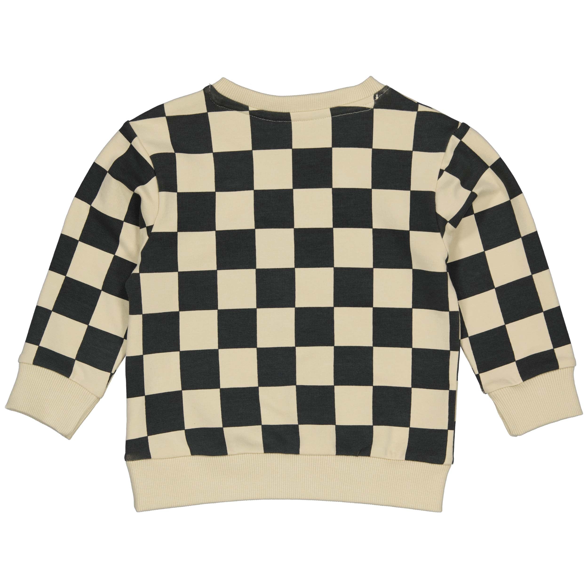 Pullover Schwarze karierte | AOP Grey Shapes