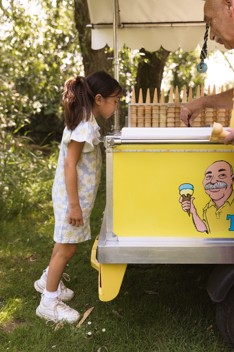 Jurk Blauw | AOP Blue Flower