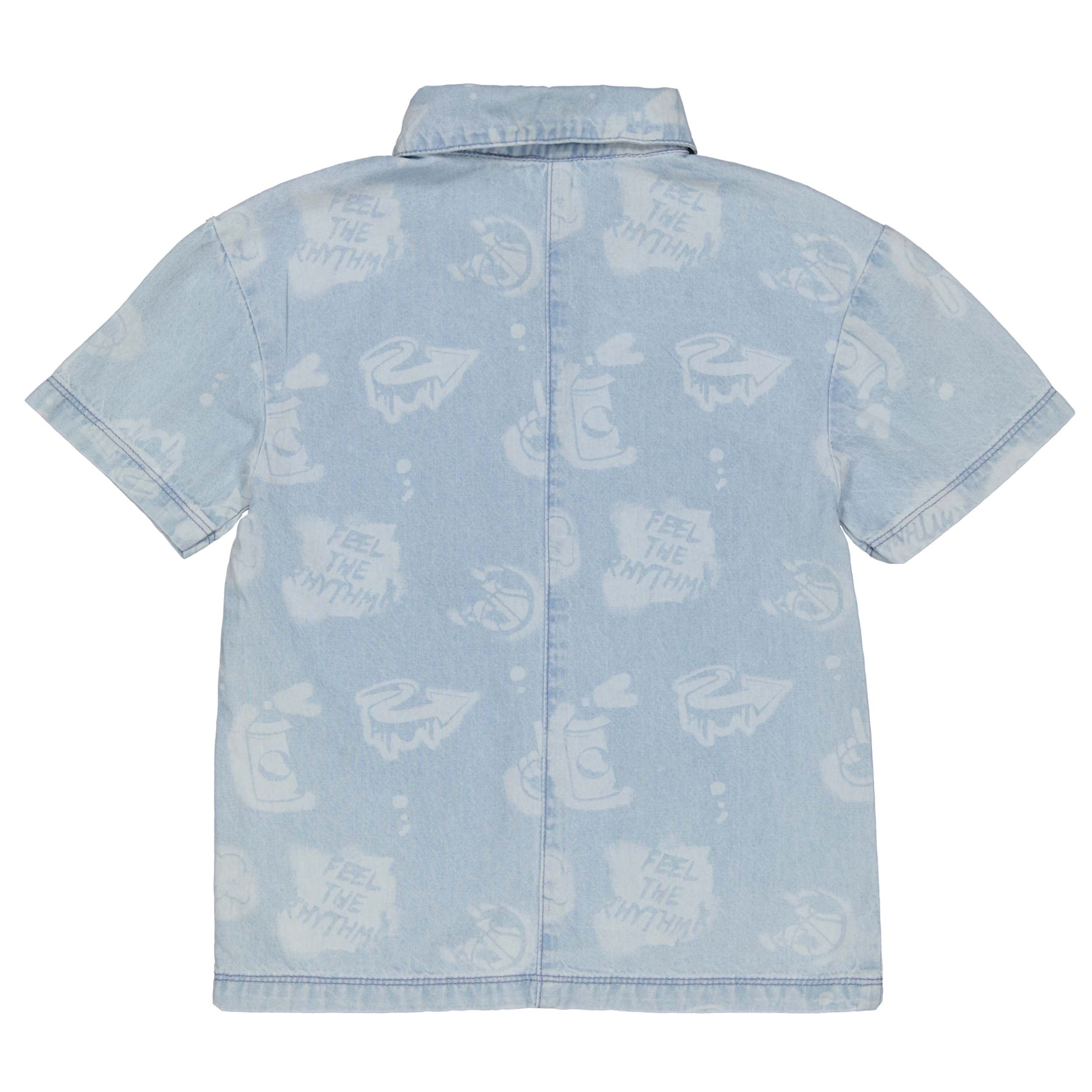 Shirt Blauw | AOP Blue Graphic