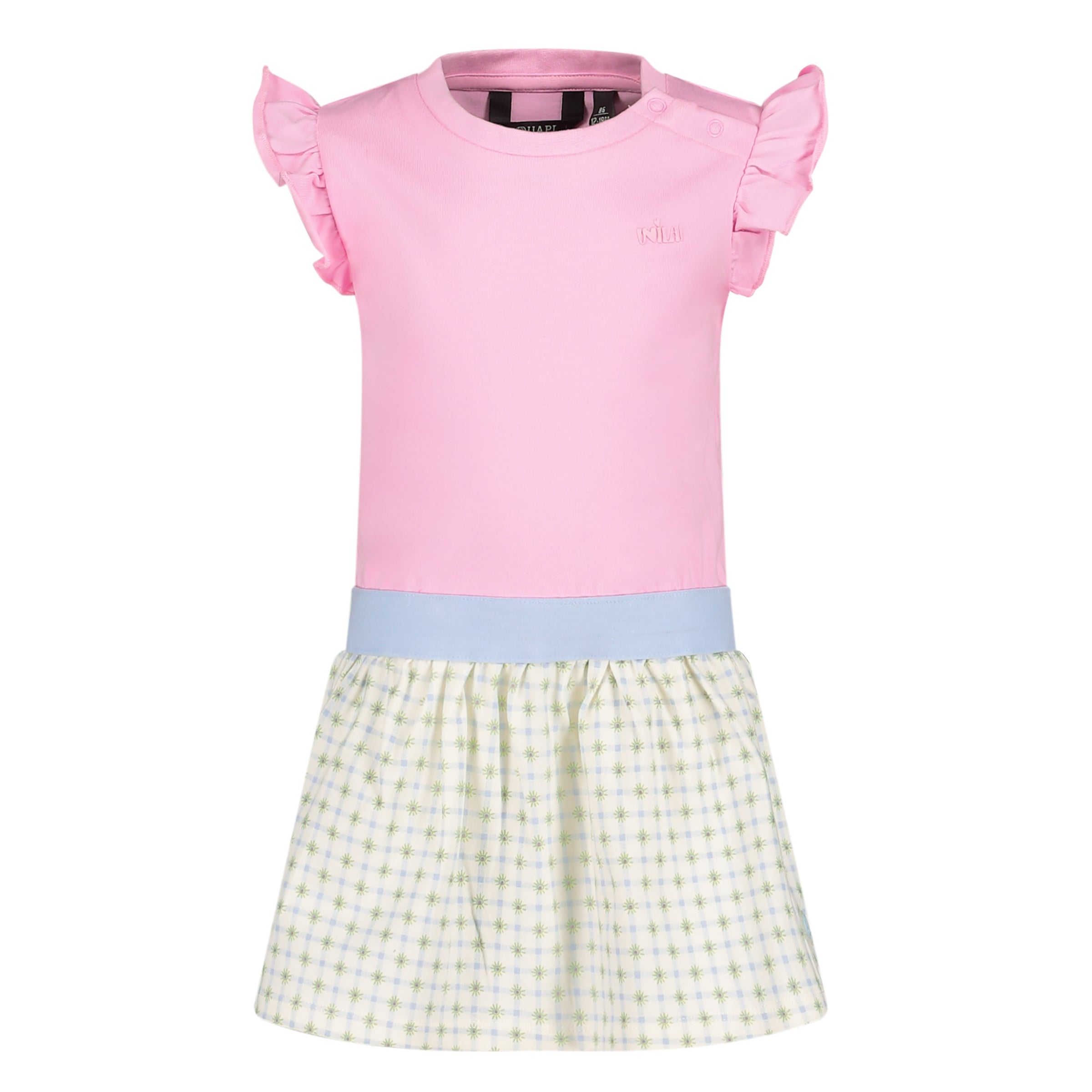 Jurk Roze met Blauw | AOP Blue Check