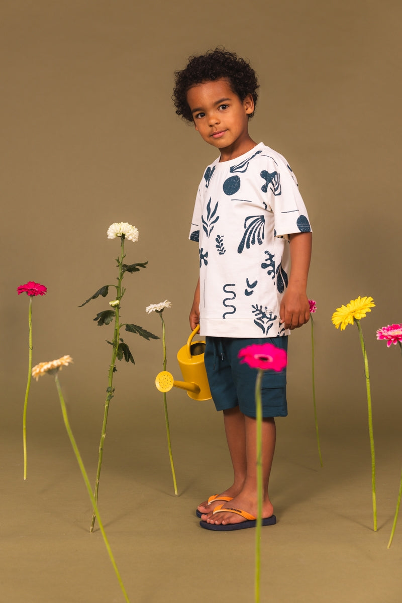 Shirt Blauw | AOP Blue Graphic