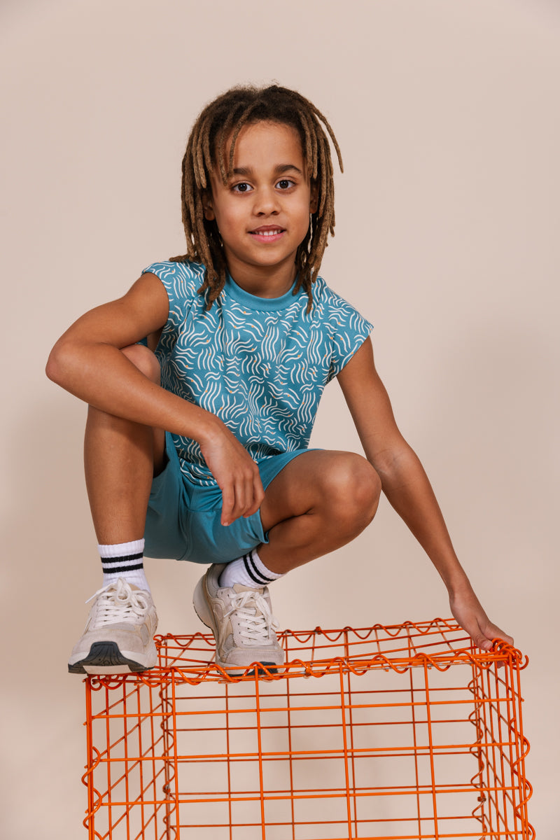 Shirt Blauw | AOP Blue Sketch