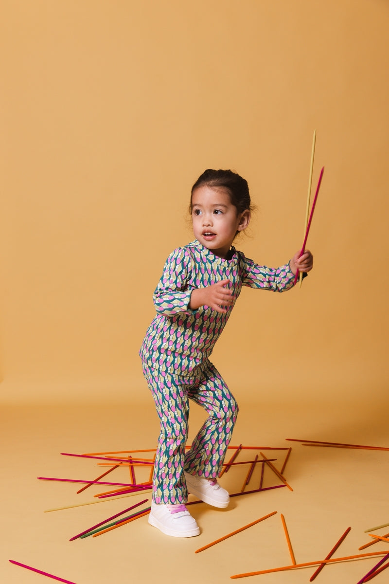 BROEK | AOP Blauwe Grafische afbeelding