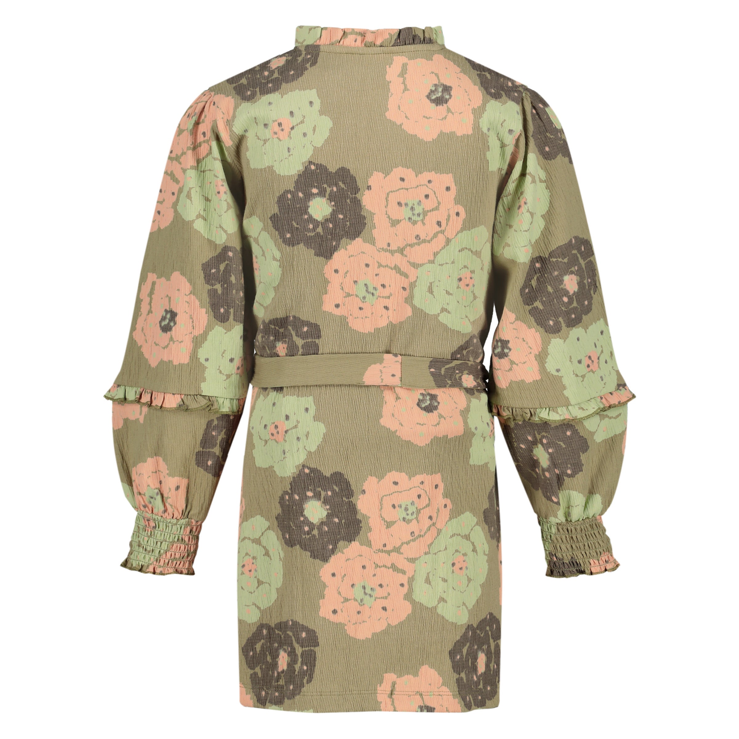 Jurk met bloemen | AOP Green Flower