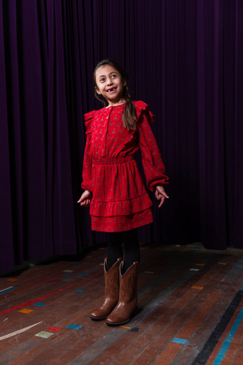 Jurk rood | AOP Red Bow