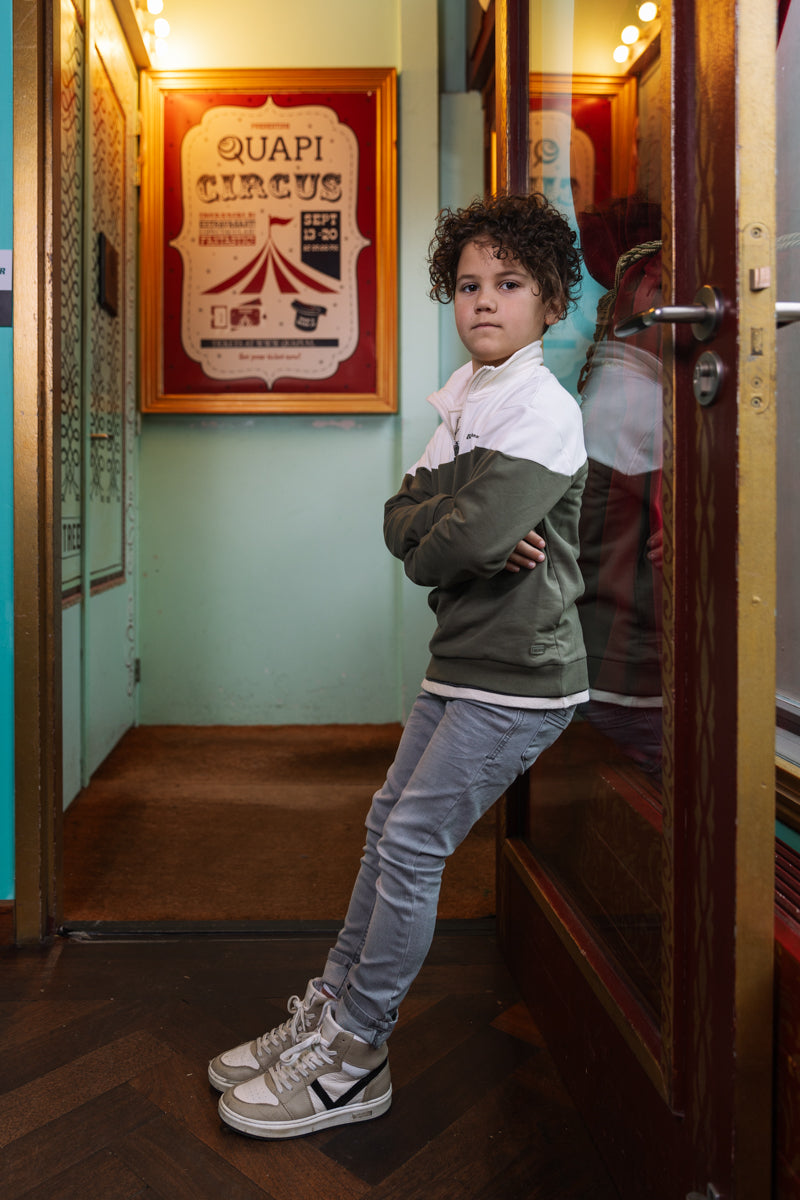 Sweater wit/groen | Ivory White