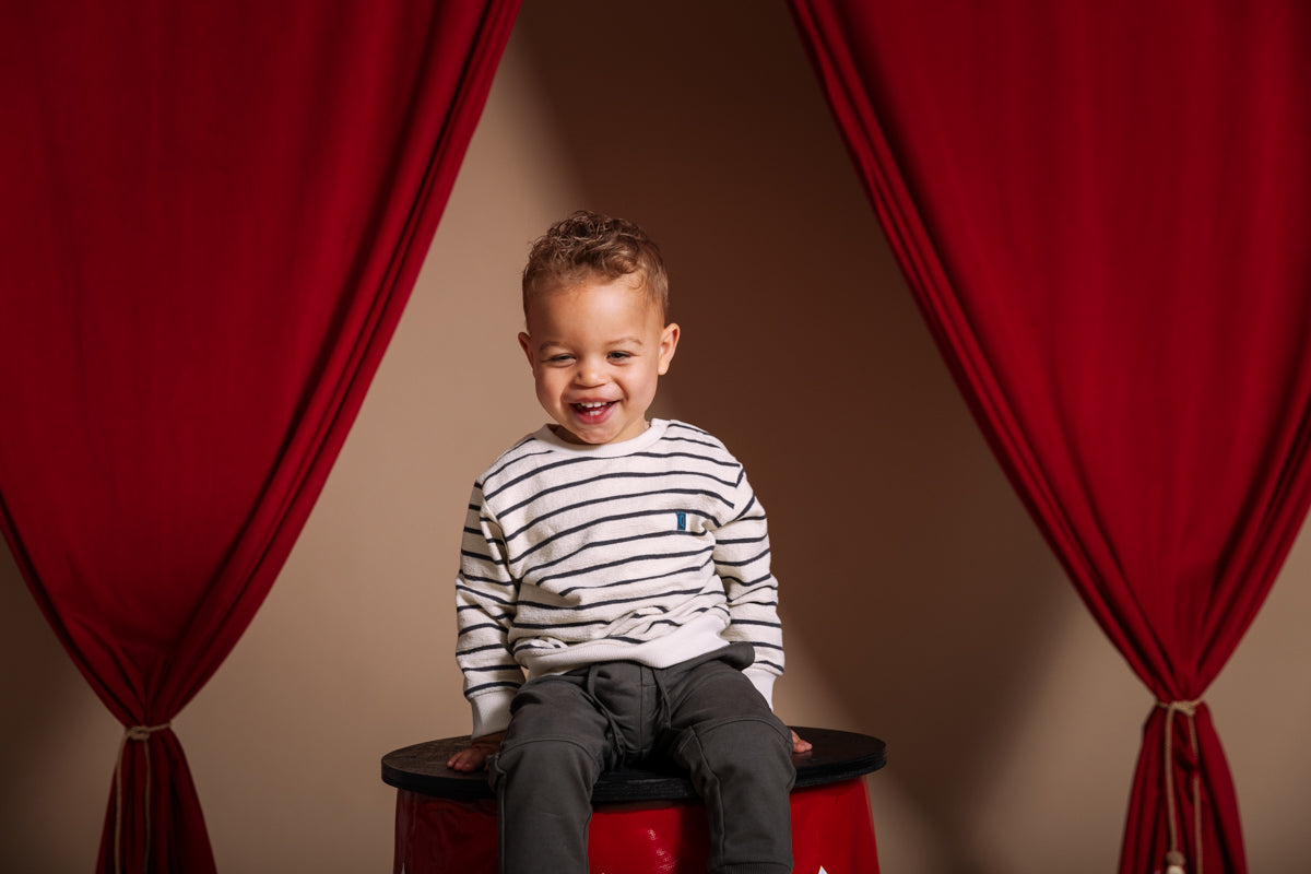 Pullover gestreept | AOP Grey Stripe