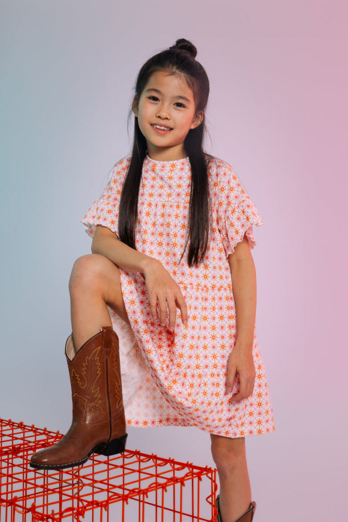 Jurk Oranje | AOP Orange Graphic Dress