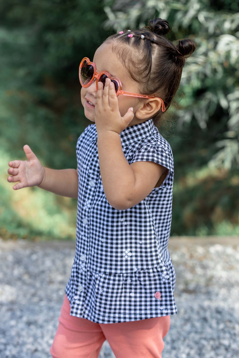 BLOUSE | Yarn dye black check