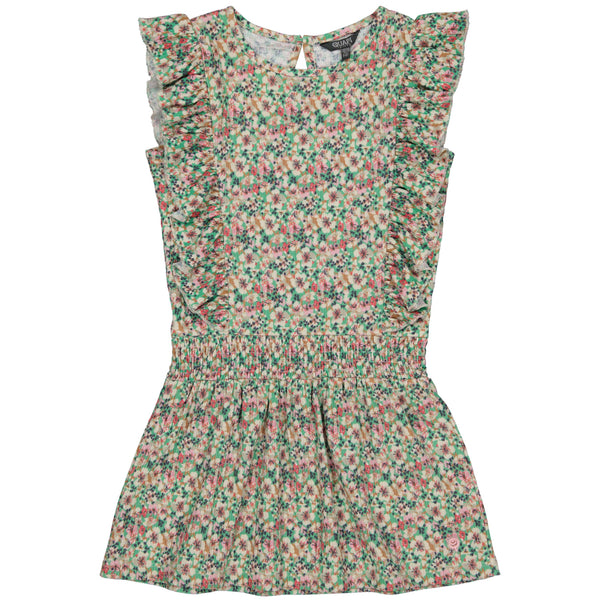 DRESS | AOP Green Flower