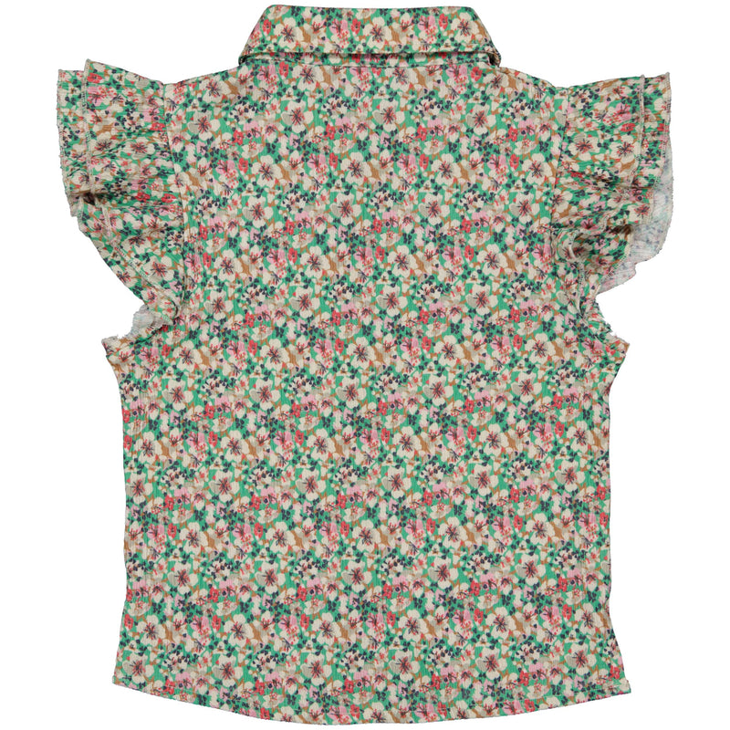 BLOUSE | AOP Green Flower