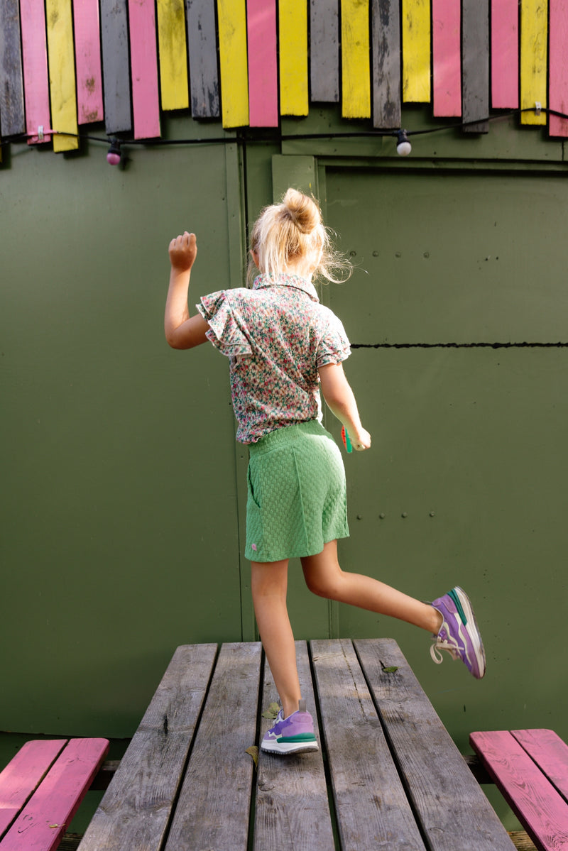 BLOUSE | AOP Green Flower