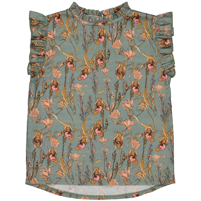 BLOUSE | AOP Green Flower