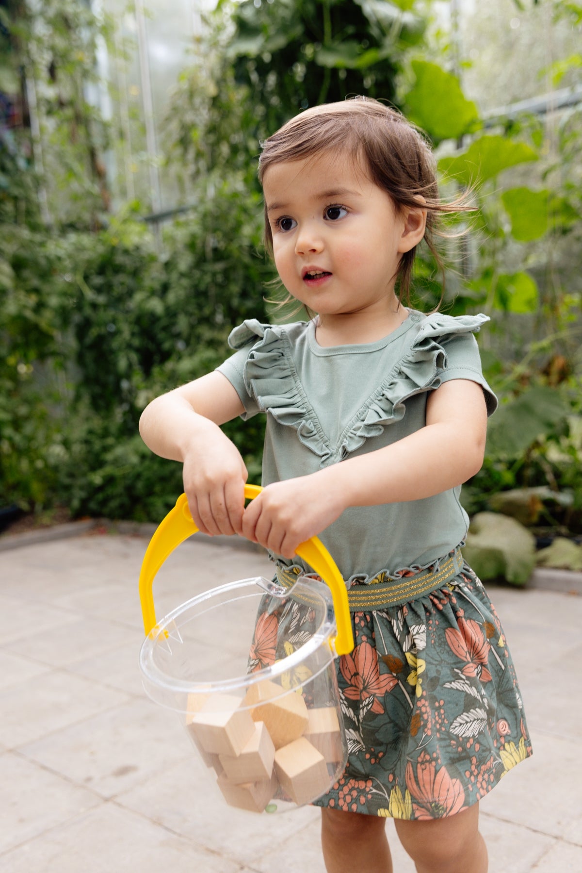 DRESS | AOP Green Flower