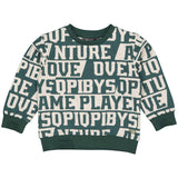 SWEATERS | AOP Bottle green text