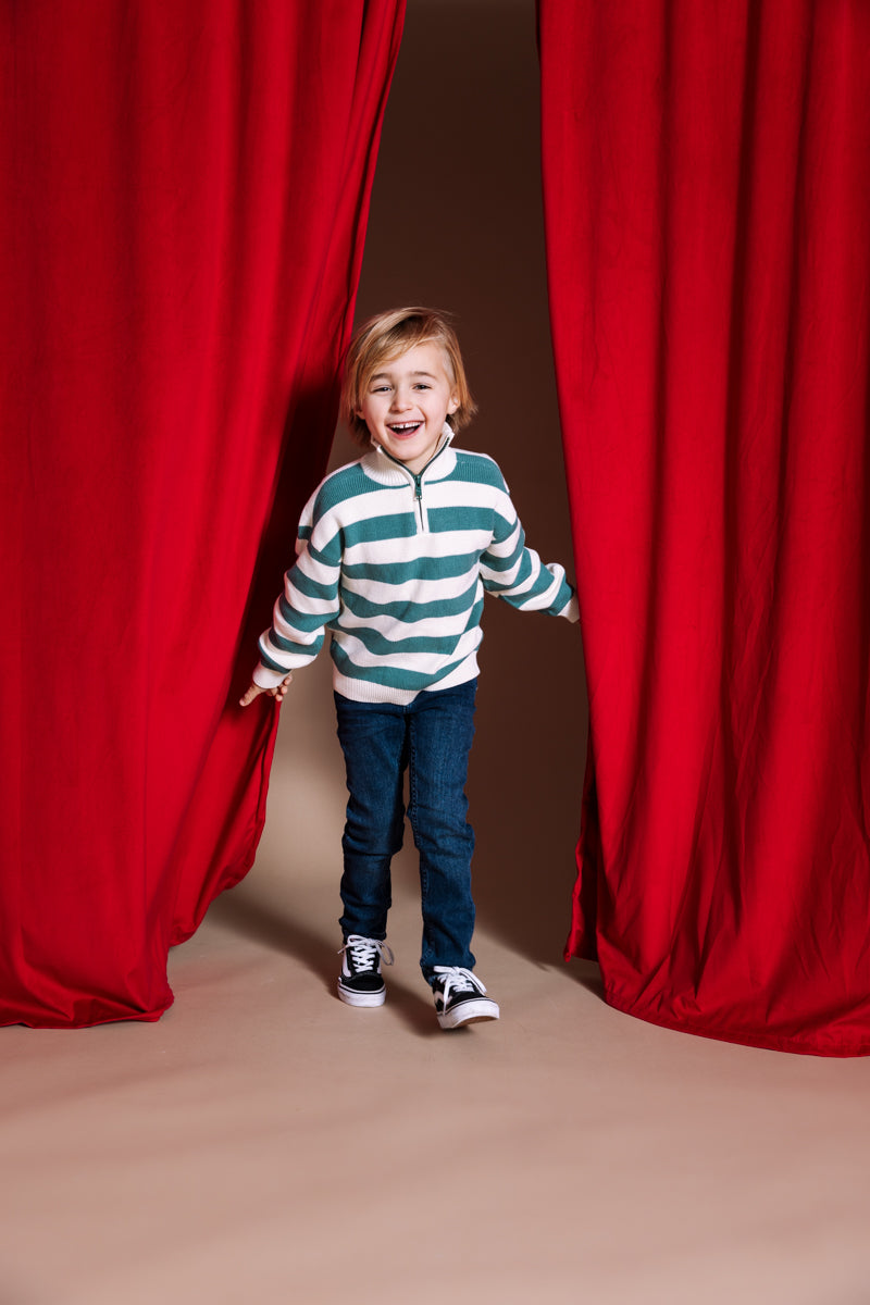 Pullover groen/wit gestreept | AOP Green Stripe