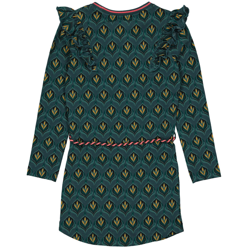 DRESS | AOP Bottle green text