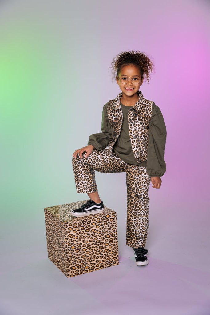 Broek tijgerprint | AOP Brown Animal Jeans